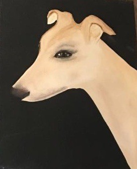 Schilderij beige galgo